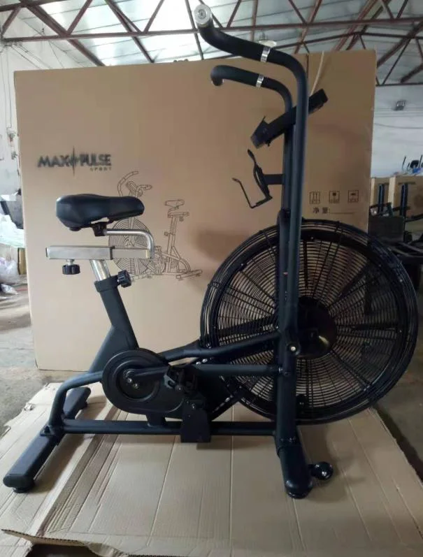 Black Fitness Air Bike with Unlimited Resistance for Gym